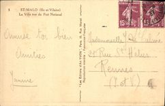 VINTAGE POSTCARD St Malo the city seen of the Strong National