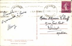 VINTAGE POSTCARD Cannes large hotels of the Small cross seen of the Garden of Hesperides