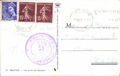 VINTAGE POSTCARD Menton Seen from of Garavan