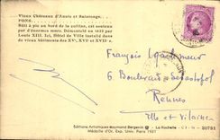 Castillo viejo de la POSTAL de la VENDIMIA del puente de Varolio de Aunis y de Saintonge