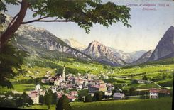 Cortina D Amperno Dolomiti de la POSTAL de la VENDIMIA