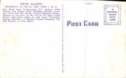 VINTAGE POSTCARD Hotel McAlpin New York