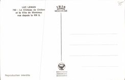 MODERN CARD Lake Leman the Castle of Chillon and the Town of Montreux seen since the RN 9