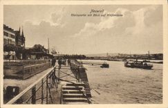 VINTAGE POSTCARD Neuwied Rheinpartie put Blick auf Weissenturm Bateau