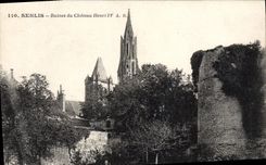 VINTAGE POSTCARD Senlis Ruins of the Castle Henri IV