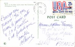 MODERN CARD Maid off the Mist sails near the Canadian Horseshoe Falls