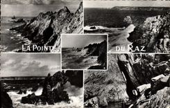 CPM La Bretagne La Pointe du Raz Vue generale Le moine couche Le menhir L'enfer de Plogoff