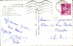 CPM La Bretagne La Pointe du Raz Vue generale Le moine couche Le menhir L'enfer de Plogoff