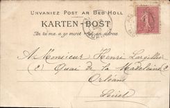 VINTAGE POSTCARD Auray Old women Houses and Quays Saint Goustan Sailing Boat