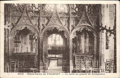 VINTAGE POSTCARD Notre Dame De Folgoet granite Jube of Kersanton