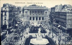 CPA Marseille Square de la Bourse Tramways