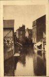 VINTAGE POSTCARD Lisieux Drums with the Bridge of the Street of Caen