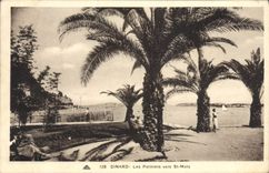 VINTAGE POSTCARD Dinard Palm trees towards Malo Saint