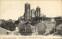 POSTAL Bourges de la VENDIMIA que la catedral vista como el cuervo vuela