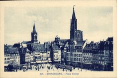 VINTAGE POSTCARD Strasbourg Places Kleber