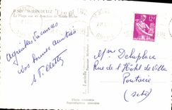 MODERN CARD St Jean de Lutz the beach seen in direction of Sainte Barb