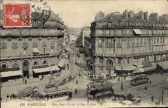 CPA Marseille Place Sadi Carnot et Rue Colbert Tramway