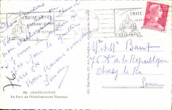 POSTAL MODERNA Chatelguyon el parque y el establecimiento hidropático