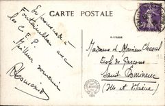 VINTAGE POSTCARD Palate of Fontainebleau Study of Napoleon 1st