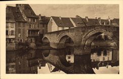 VINTAGE POSTCARD Espalion the Gothic Bridge of 13th