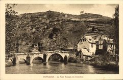 CPA Conques Le Pont Romain du Dourdon