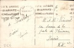 VINTAGE POSTCARD Biarritz Main beach