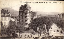CPA Marseille L'Avenue du Prado Vue de la Place Castellane Tramway
