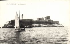 CPA Marseille Le chateau d'If Bateau Voilier Phare