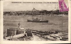 CPA Marseille Panorama de la Corniche Vue prise du chateau d'If Bateau 