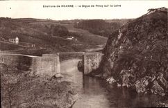 CPA Environs de Roanne La Digue de Plnay sur la Loire