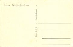 VINTAGE POSTCARD Strasbourg Pierre Church the Young person