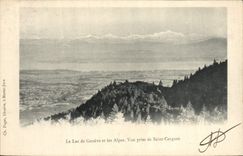 CPA Le lac de Geneve et les Alpes Vue prise de Saint Cergues 