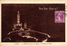 VINTAGE POSTCARD Heavy Rosary Of the Evening the Day Of Pilgrimage