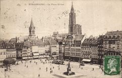 VINTAGE POSTCARD Strasbourg the Kleber Place