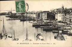 CPA Marseille Panorama du Vieux Port Bateaux