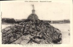 VINTAGE POSTCARD St Servan on Sea the Virgin of Bizeux to the mouth of the Rancid one