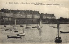 VINTAGE POSTCARD Holy Malo Before Port and the Quay of Dinard