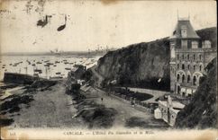 VINTAGE POSTCARD Cancale the Hotel Of Guesclin and the Mole