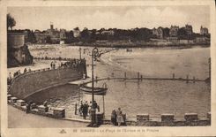 VINTAGE POSTCARD Dinard the Beach of the Lock and the Swimming pool