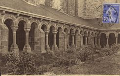 VINTAGE POSTCARD Seminar of PP of St Spirit White Abbey Mortain the old External cloister