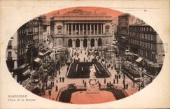 CPA Marseille Place De La Bourse Tramway