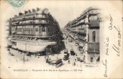 CPA Marseille Perspective De La Republique Tramway