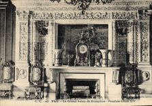 VINTAGE POSTCARD Pau the Large Reception room Clock Louis XIV
