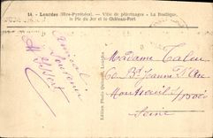 VINTAGE POSTCARD Heavy Town of pilgrimages the Basilica the peak of Jer and the strong castle