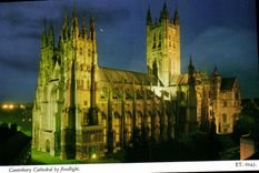 MODERN CARD Canterbury Cathedral by floodlight