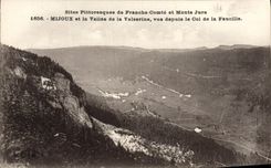 POSTAL Mijoux de la VENDIMIA y el valle de Valserine visto desde el collar de la hoz
