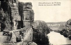 VINTAGE POSTCARD Entree of the tunnels has Ruoms