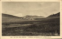 POSTAL de la VENDIMIA el collar de Aravis el hotel La Chapelle y Mont Blanc