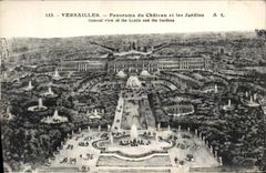 CPA Versailles Panorama du Chateau et les Jardins 