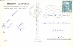 CPM Menton Carnoles Vue generale prise du Cap Martin